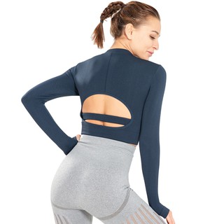 Áo thể thao tay dài tập gym yoga nữ , áo dài tay tập gym yoga thể thao nữ thời trang y006 yumfitness