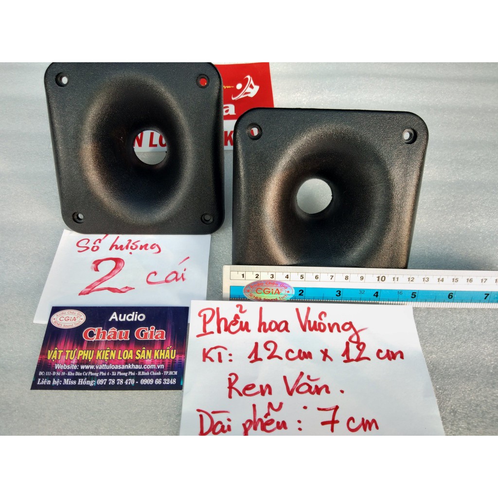 Phễu loa treble 12cm x12cm 2 caí Audio Châu Gia
