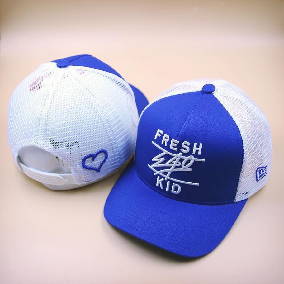 Nón lưỡi trai Fresh E Kid chất cotton phối lưới Hàn Quốc cao cấp, nón kết thể thao FEK1B70 màu vàng xám xanh