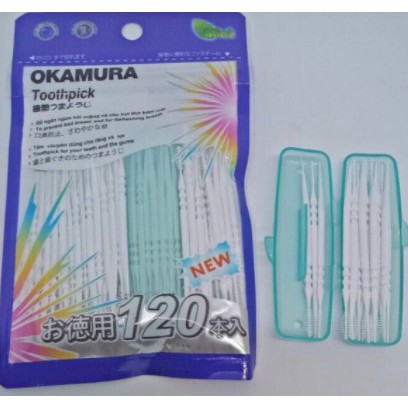 Okamura Combo 5 Gói Tăm Nhựa cao cấp Okamura Nhật Bản (gói 120 cây)