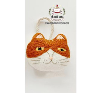 [FREE SHIP 50K] Gói Nguyên liệu thêu tay trang trí DIY/ BỘ KIT TỰ THÊU móc khóa Mèo Xinh xắn tự làm - Handmade Nana Shop