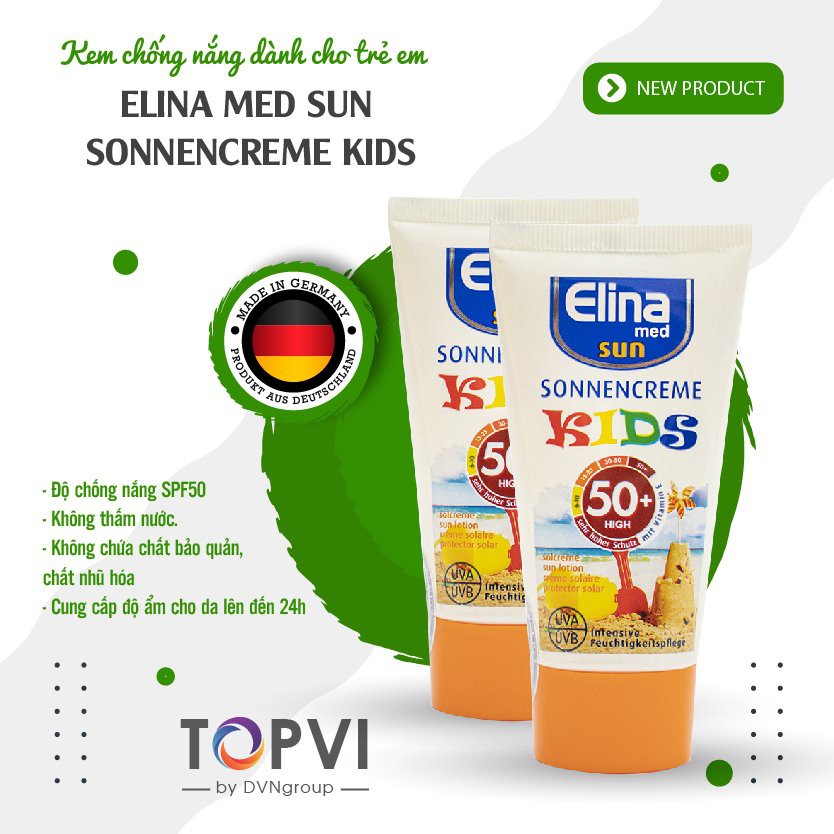 [FREE SHIP đơn từ 50k]Kem chống nắng dưỡng ẩm cho da trẻ em ELINA MED SUN SONNENCREME KIDS spf50+