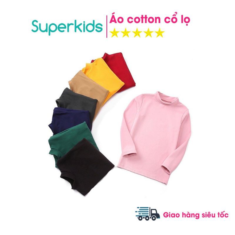 Áo cotton trơn cổ lọ cho bé 8-18kg QATE511