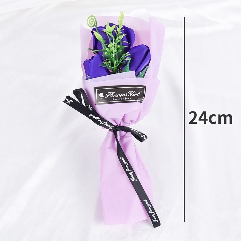 Hoa Hồng Giả Ba Đầu Nhân Tạo 24CM Không Phai Màu Làm Quà Tặng Cho Ngày Của Mẹ