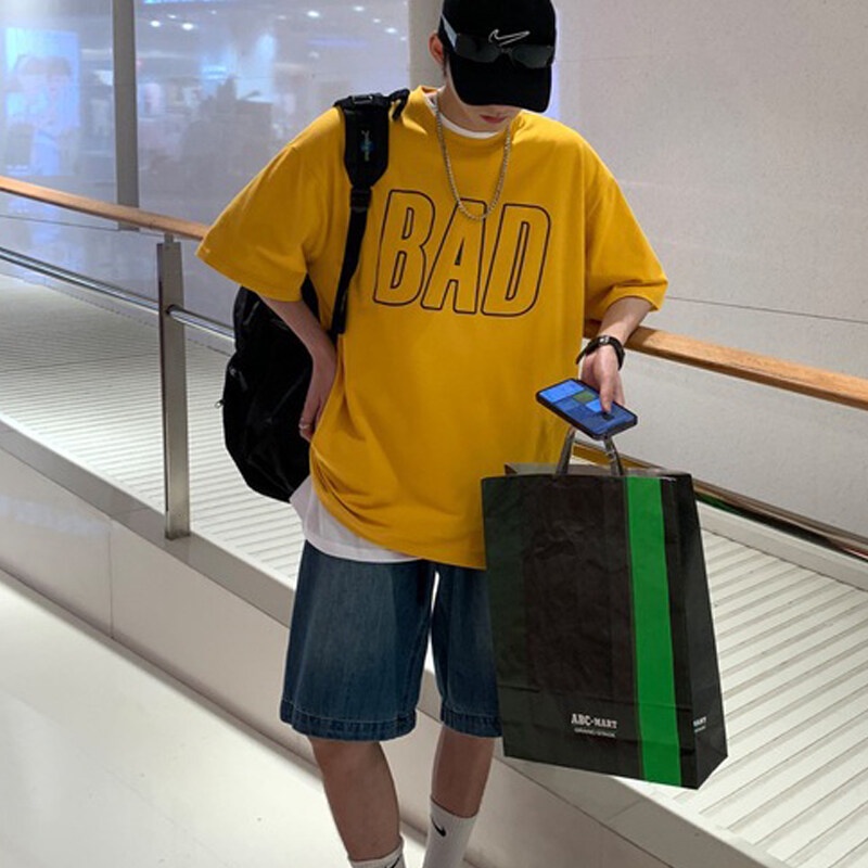 Áo thun AOKANG tay lửng dáng rộng phong cách hip hop thời trang mùa hè tùy chọn màu sắc dành cho nam