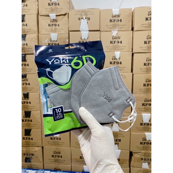 kt yoki 6D thời trang hộp 10 cái thùng 500 cái 5 lớp siêu dày dặn , có các màu trắng xám đen Hồng , quai chắc chắn .