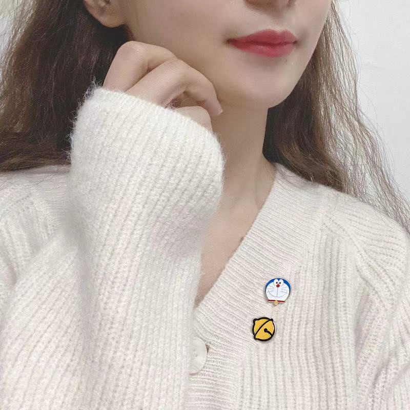 Ghim Cài Áo Kim Loại Hình Doraemon