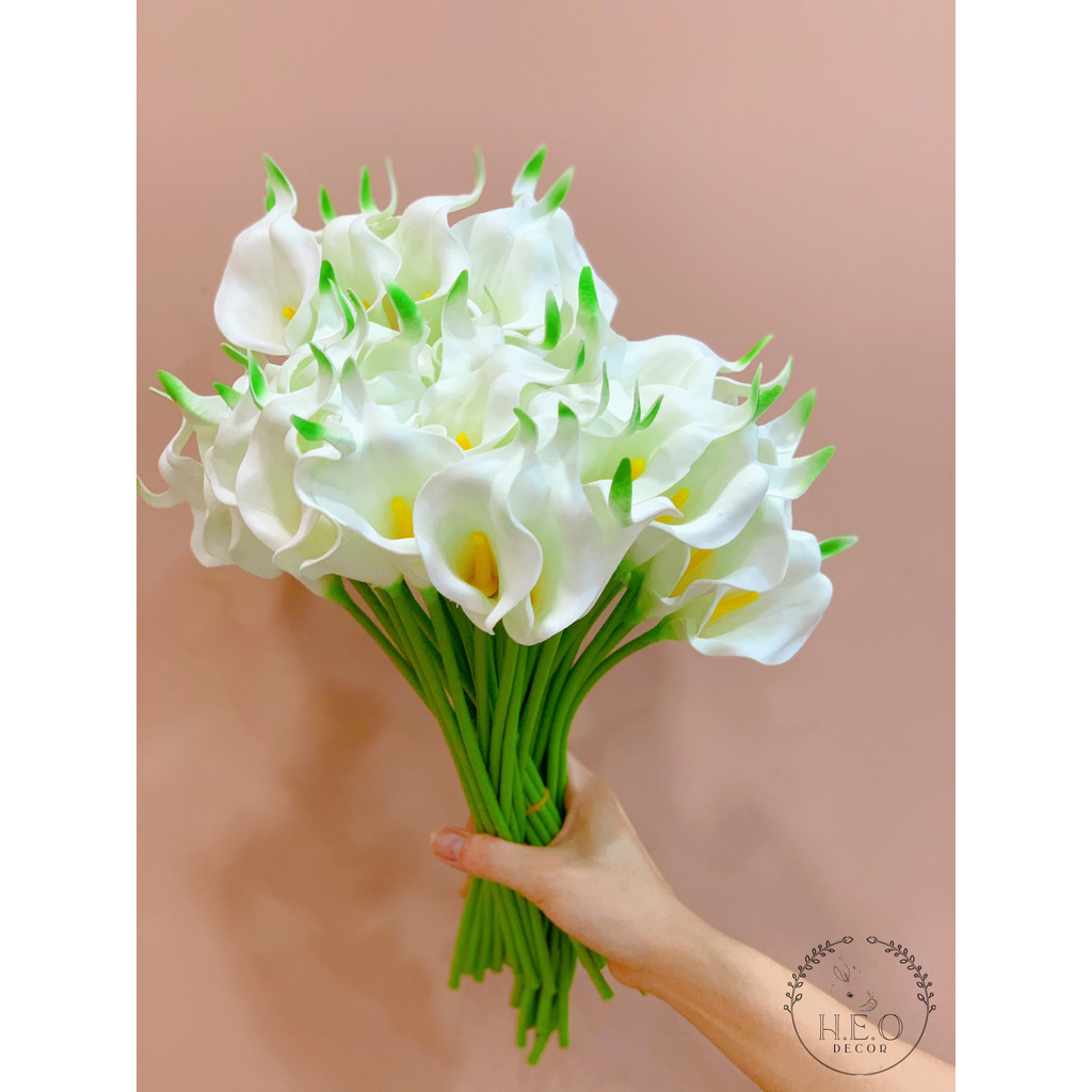 Hoa rum Calla lily Heodecor HL007, giống thật 99% hoa lụa decor cao cấp