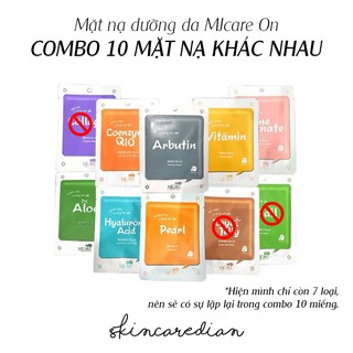 Mjcare on - combo 10 mặt nạ dưỡng da hàn quốc mjcare on