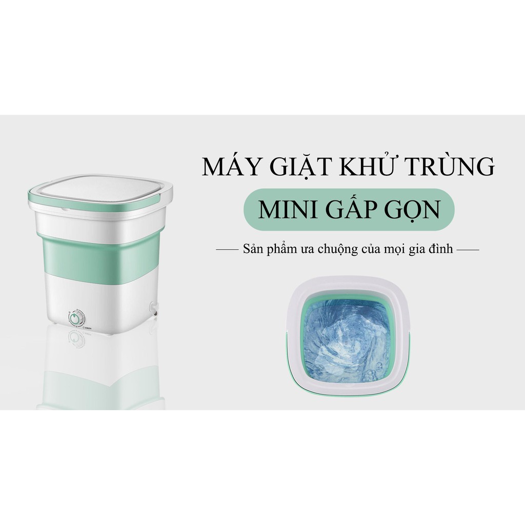 [CÓ CHỨC NĂNG VẮT] MÁY GIẶT MINI GẤP GỌN KHỬ TRÙNG HÀNG CHÍNH HÃNG - Bảo hành 1 năm, điện 220V