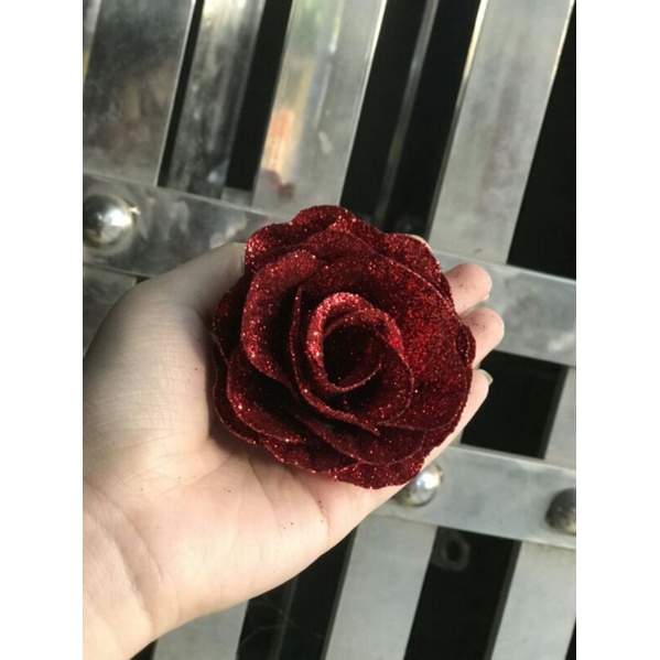 Set 50 Hoa Sáp Nhũ bông HOA NHŨ đường kính 6.5cm