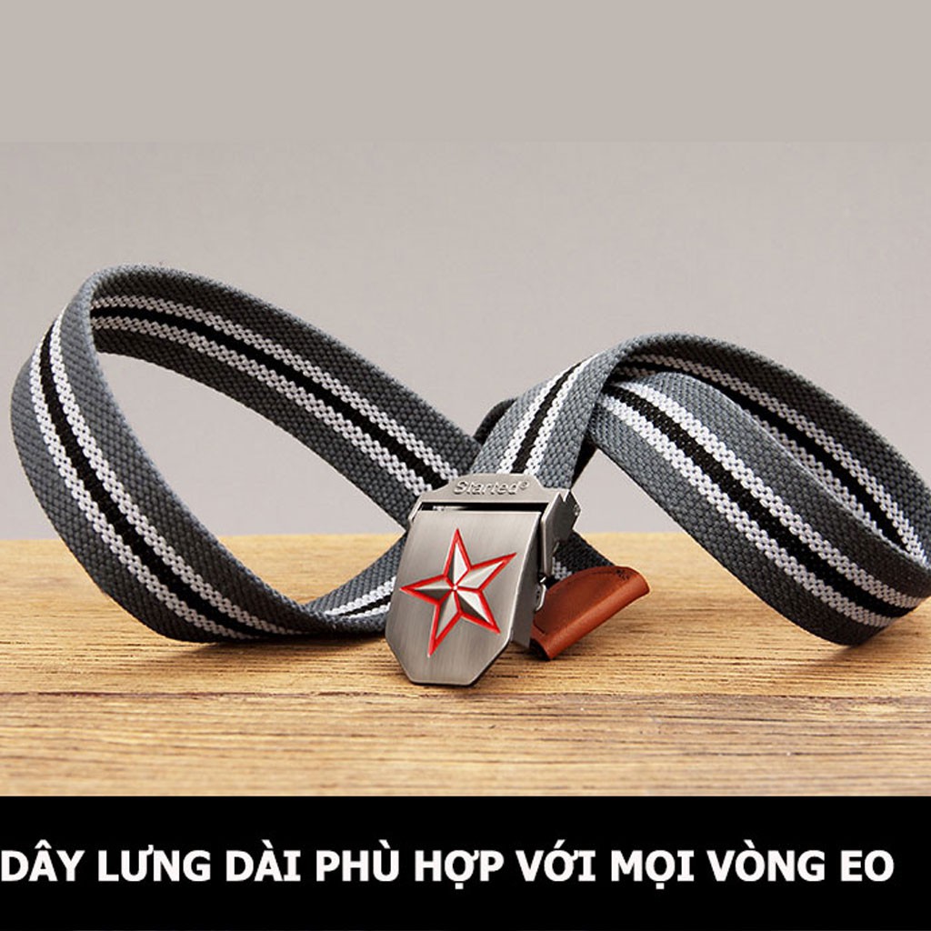 Thắt lưng vải dù nam Superman phong cách mạnh mẽ mặt hợp kim thép không ghỉ sáng bóng bền màu, dây lưng vài dù bền chắc