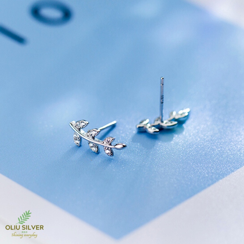 Bông Tai Bạc S925 Chiếc Lá Pendant Leaf Dễ Thương | Khuyên Tai Nữ Trang Sức Bạc Thời Trang