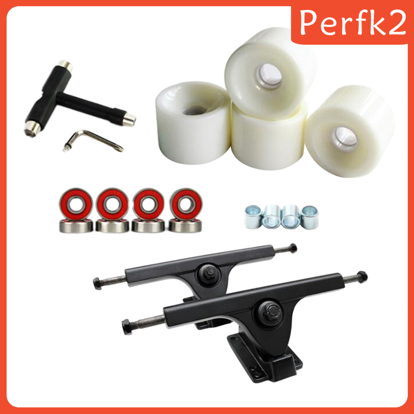 [PERFK2]Skateboard Trucks 7'' Bearings Longboard Wheel Roller T-Tool