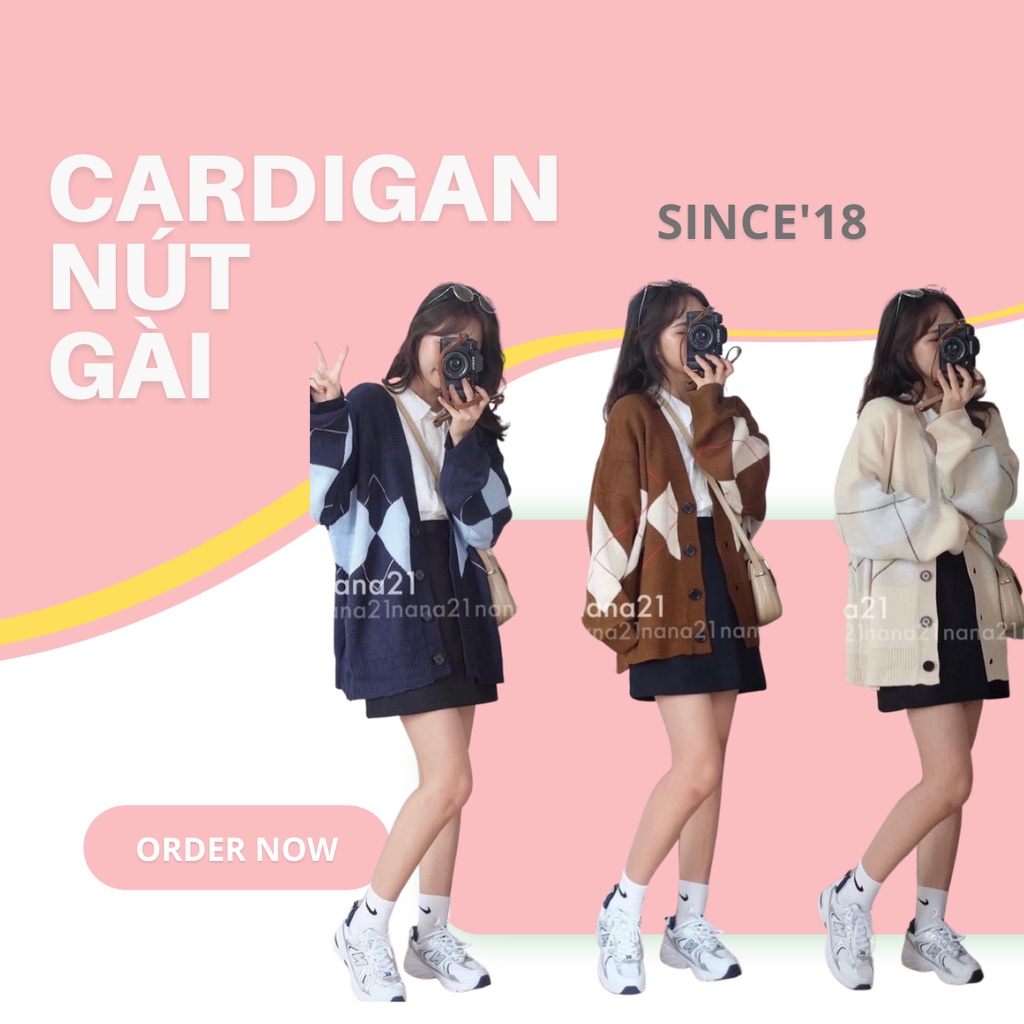 [HÀNG QC, SẴN] ÁO KHOÁC LEN CARDIGAN NÚT GÀI, CHẤT DÀY DẶN, MỀM, ẢNH THẬT