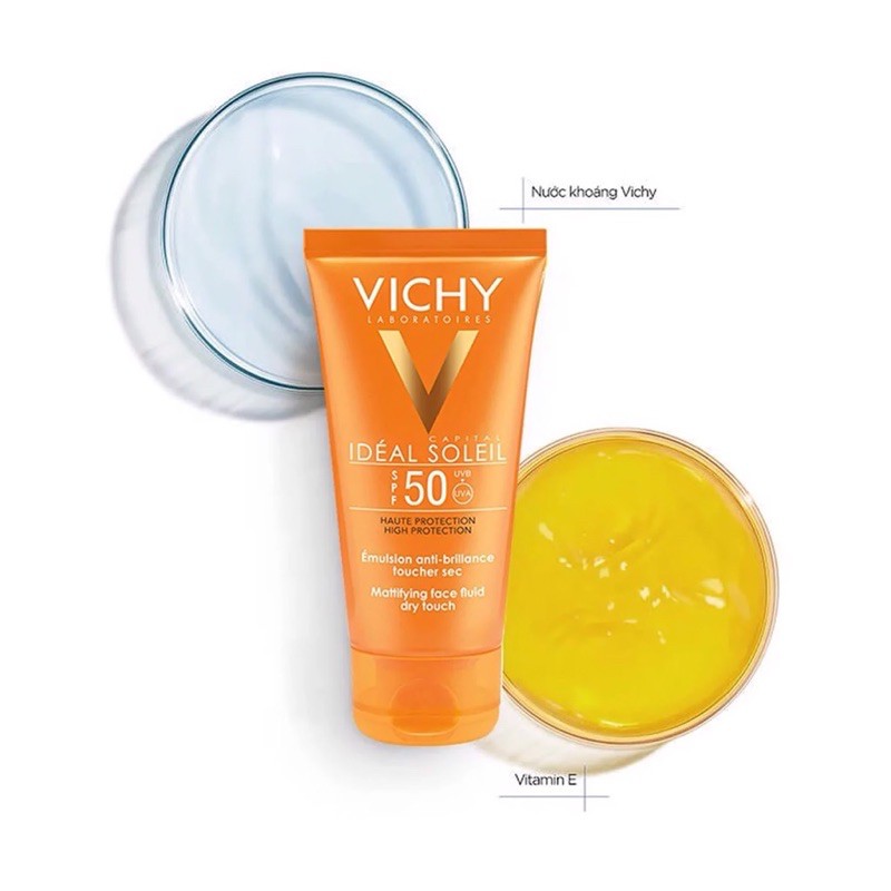 Kem chống nắng Vichy SPF 50 - Kem chống nắng Vichy không gây nhờn rít 50ml