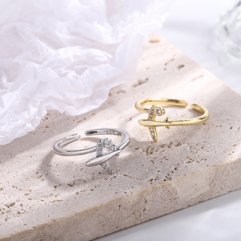 Vòng Tay / Nhẫn / Vòng cổ Đính Đá Hình Máy Bay Phong Cách Hàn Quốc Dành Cho Nữ