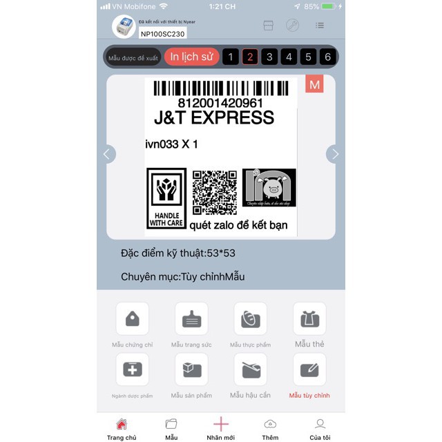 ivn047 Máy In Tem & Hóa Đơn Bluetooth NyearLabel | BigBuy360 - bigbuy360.vn