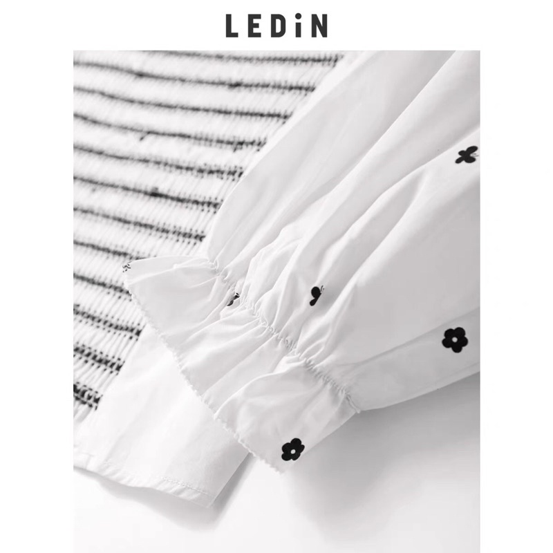 Áo trắng hoạ tiết Ledin