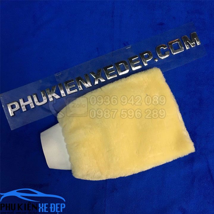 Găng tay rửa xe ô tô lông cừu ⚡GIÁ RẺ - FREESHIP⚡ xỏ cả bàn tay, găng tay rửa xe hơi, xe máy chuyên nghiệp