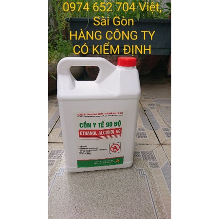 (q8, SG)Cồn y tế rửa tay 90 độ sát khuẩn bình 5 lít, tặng bình xịt