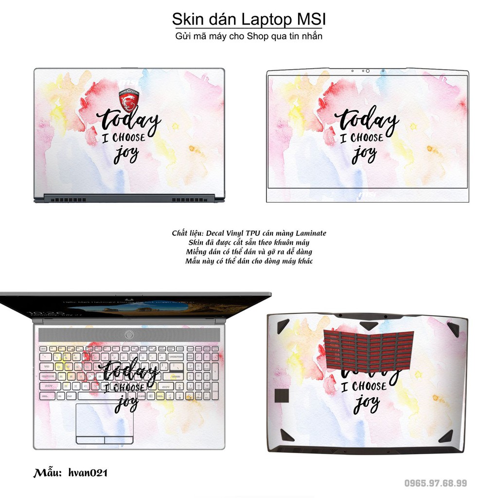 Skin dán Laptop MSI in hình Hoa văn _nhiều mẫu 4 (inbox mã máy cho Shop)