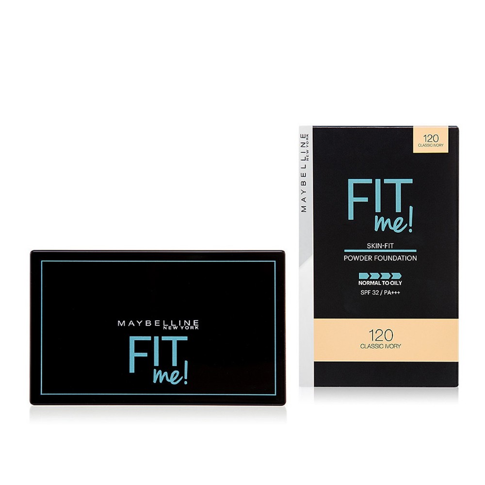 Phấn Nền Maybelline New York Fit Me Skin-Fit Powder Foundation Kiềm Dầu Chống Nắng SPF 32 PA+++ màu 120 Classic Ivory 9g