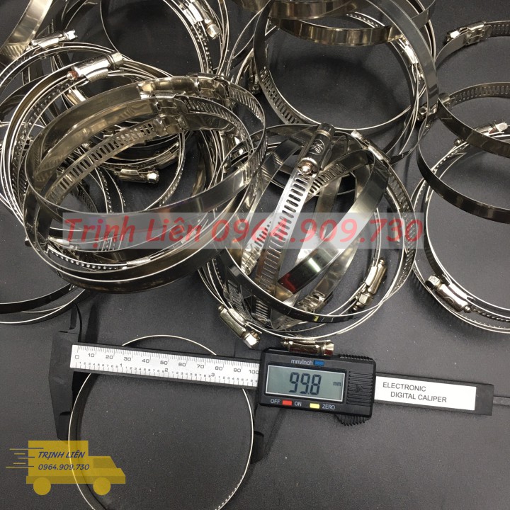 Túi đai siết quai nhê inox 50 cái Đai xiết ống các loại inox siết cổ dê cỡ 80X100mm OTOX