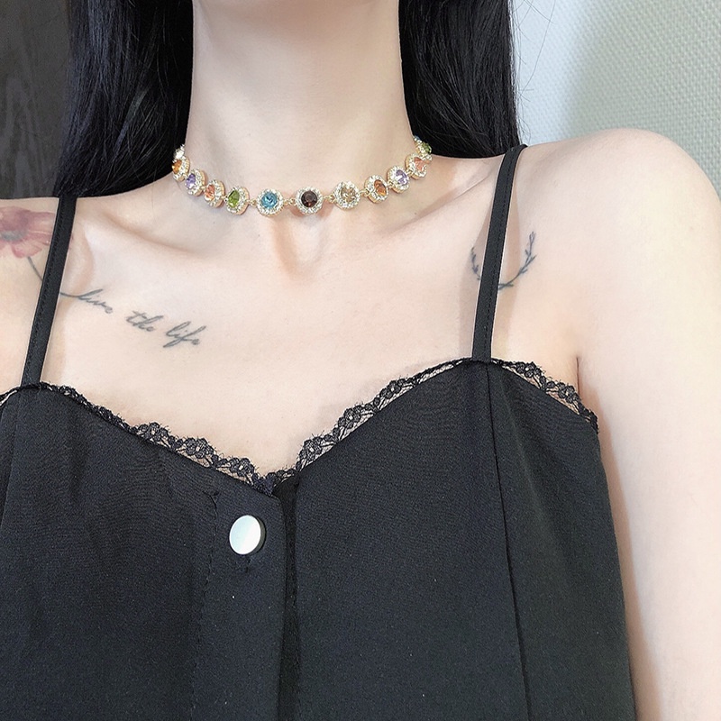 Vòng Cổ Đính Đá Thời Trang Sang Trọng Cho Nữ