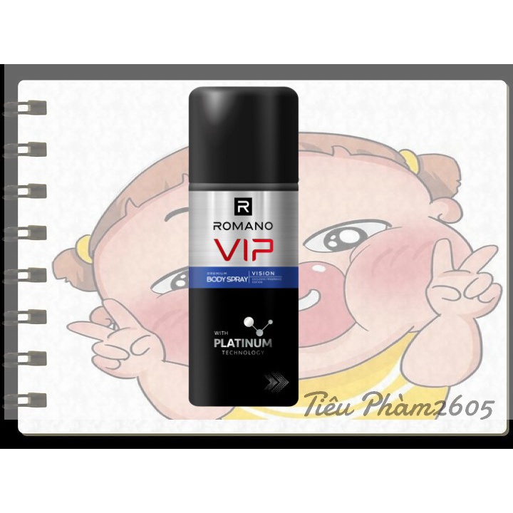 ROMANO_ HÀNG CHÍNH HÃNG XỊT KHỬ MÙI ROMANO VIP  VISION 150ML.