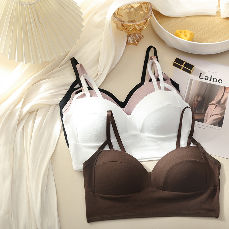 Áo lót vải cotton Tinh Khiết Có Đệm Ngực Cố Định Lưng Đẹp Kiểu Pháp Cho Nữ