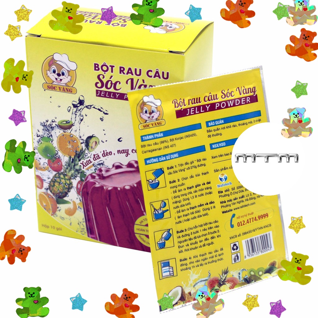 Bột Rau Câu Dẻo Giòn Sóc Vàng 120g