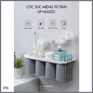 Giá treo cốc đánh răng nhà vệ sinh cốc úp ngược khô ráo [Ảnh thật ở cuối]