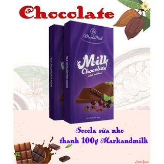 Socola sữa nhân nho thanh 100g vị ngọt nhẹ của socola cùng độ bùi của nho đem đến cho bạn ngày mới đầy tươi trẻ