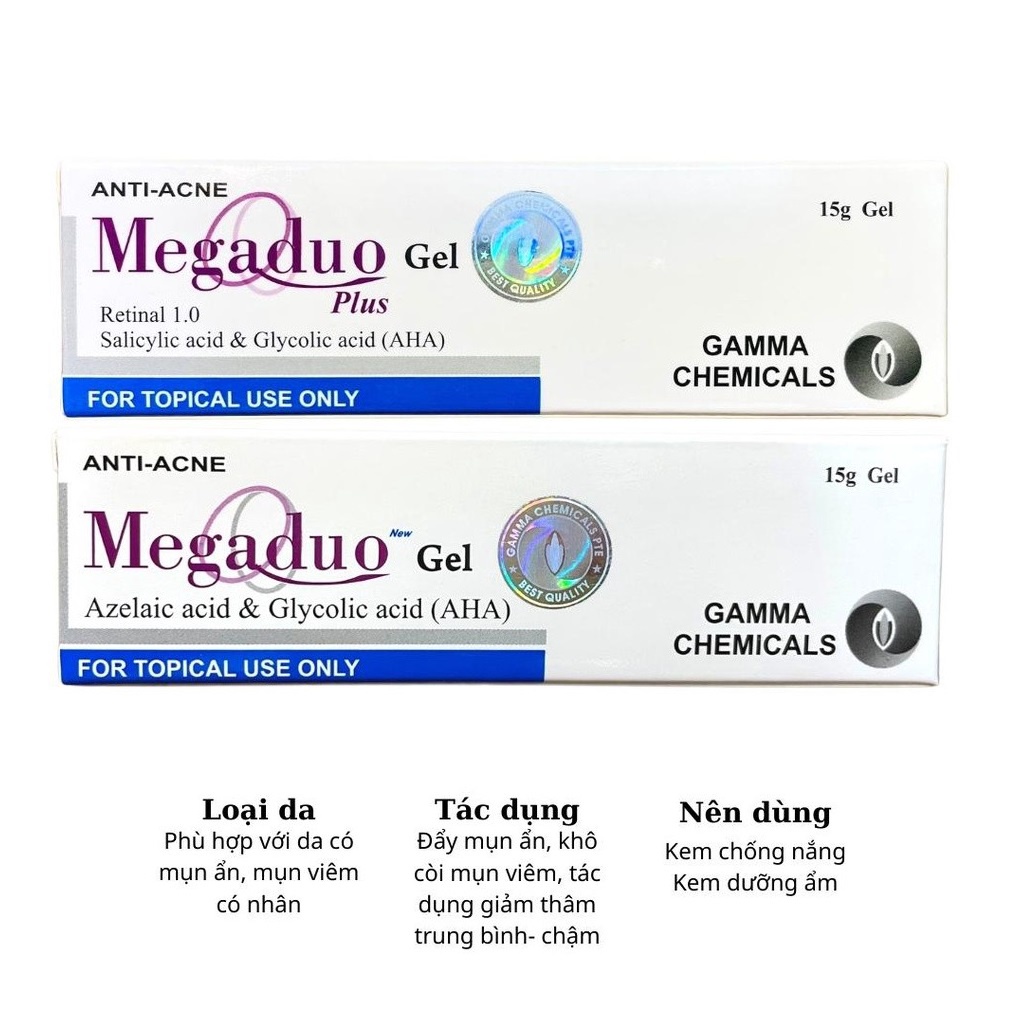 Gel Giảm Mụn, Thâm Sẹo Và Dưỡng Da Gamma Megaduo Gel 15g