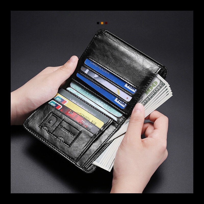 Ví Da Bò Thật Cao Cấp Phong Cách Vintage Cho Nam