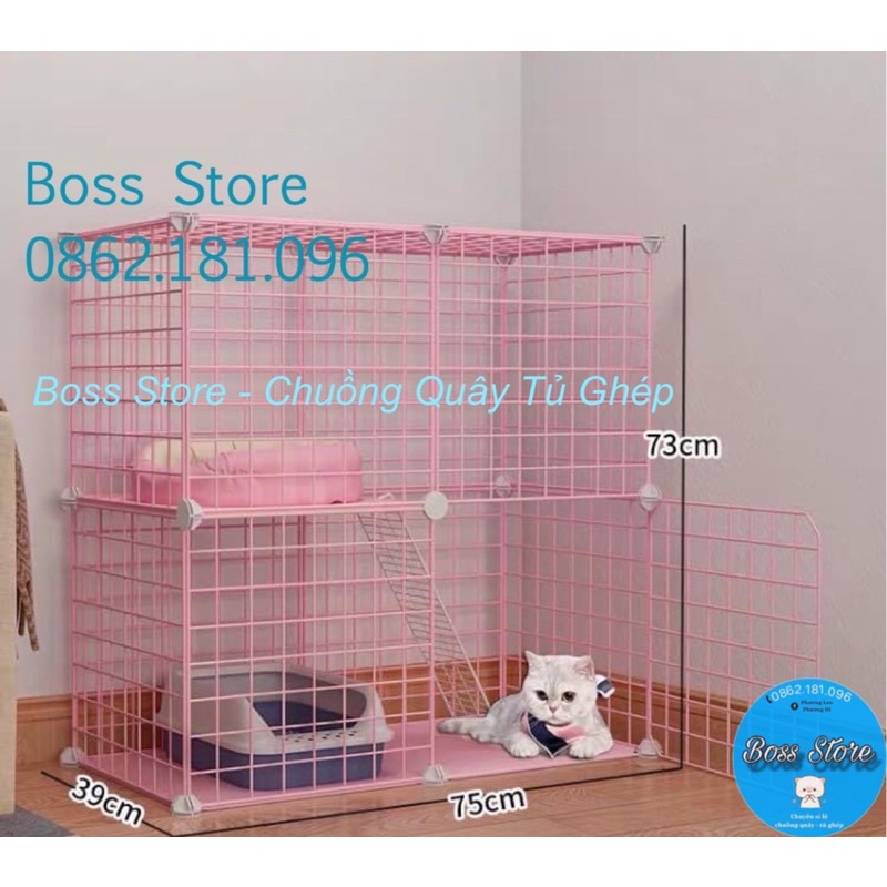 Chuồng Mèo Sắt Sơn Tĩnh Điện 2-3 Tầng BOSS STORE