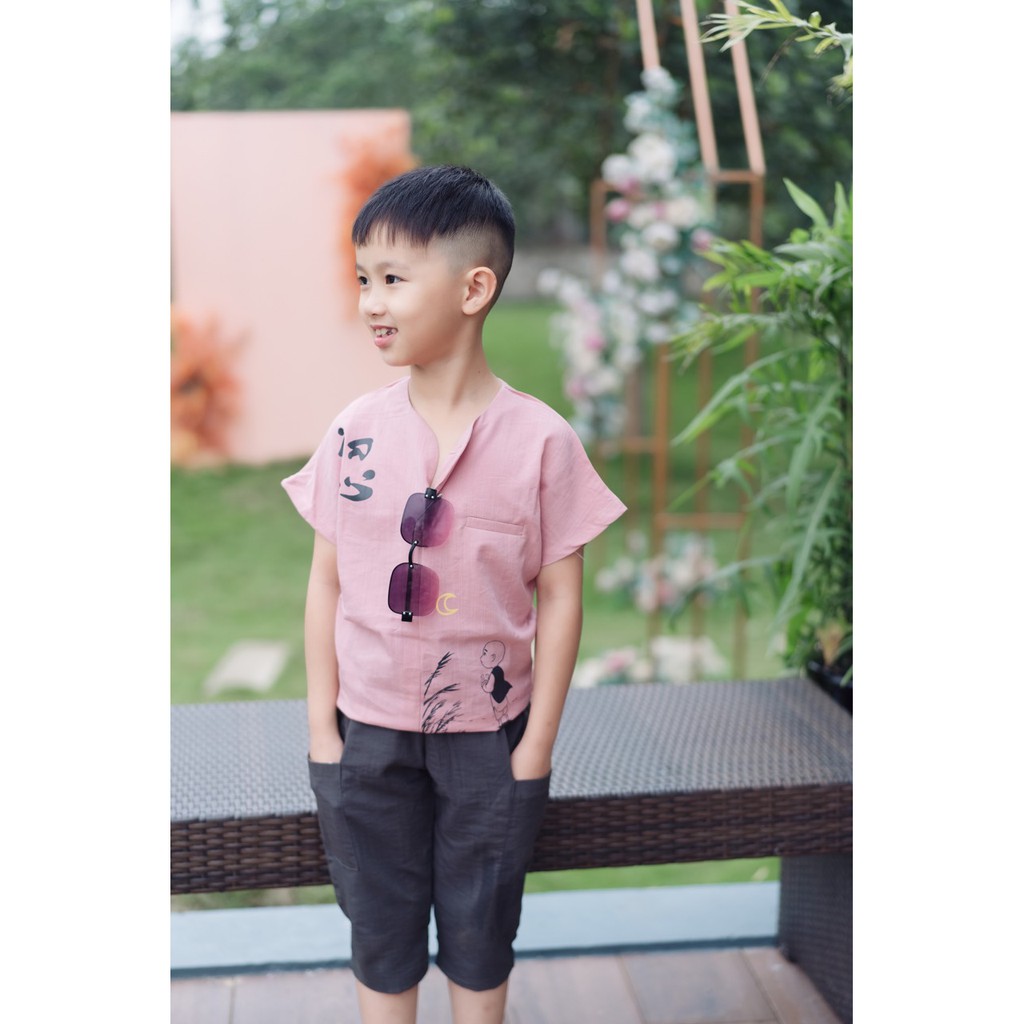 ⚡️ 𝐅𝐑𝐄𝐄 𝐒𝐇𝐈𝐏 ⚡️ Set quần áo bé trai - bé gái 1-7  tuổi, chất liệu đũi mát, phong cách HÀN QUỐC