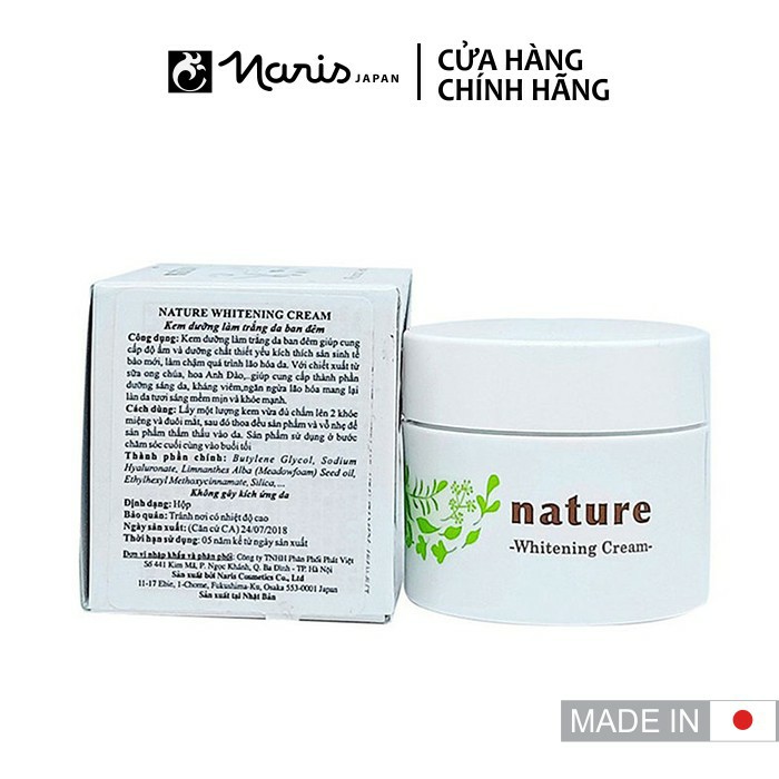 Kem dưỡng làm trắng da ban đêm Naris Nature Whitening Cream