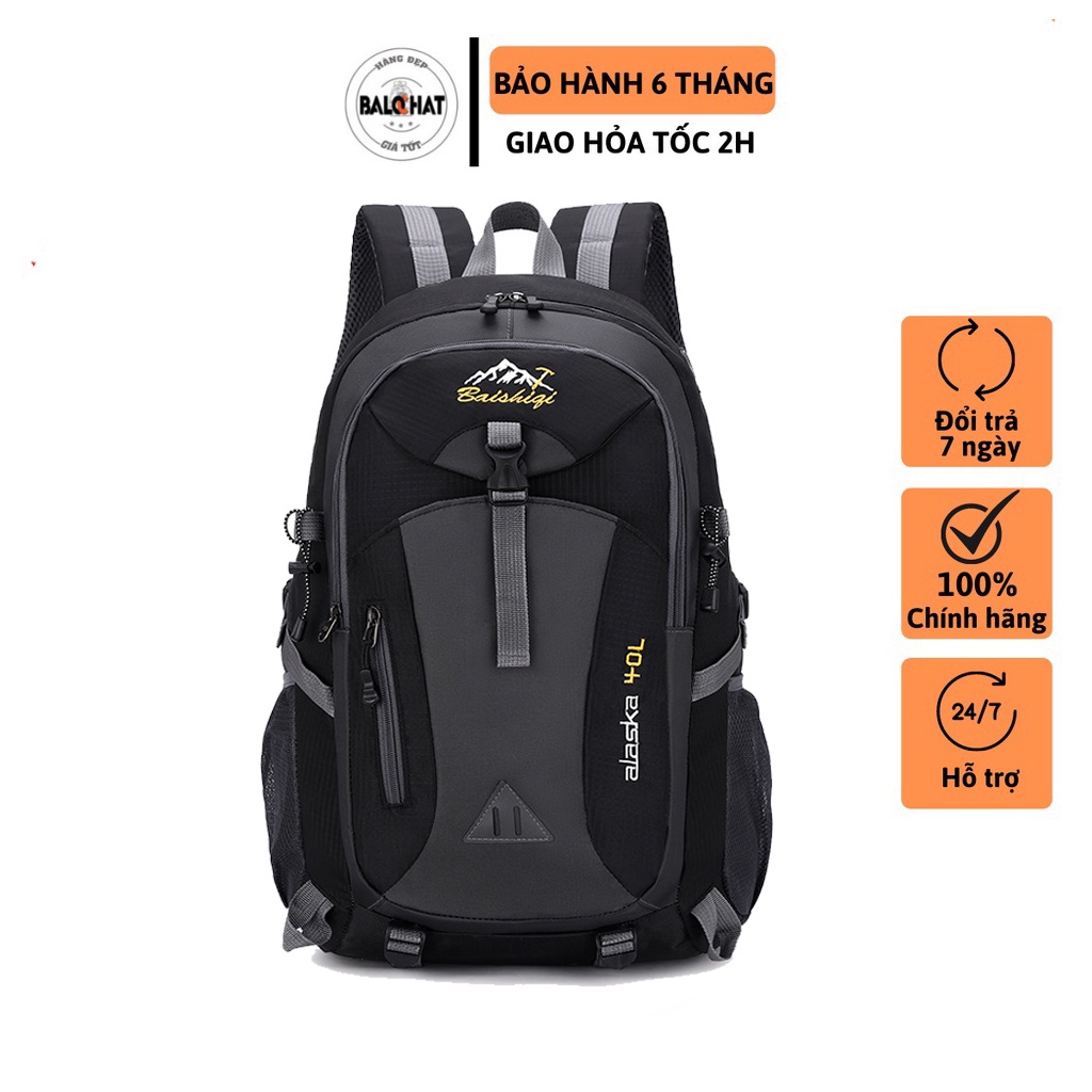 Balo đi phượt size lớn 40L, đi leo núi Alaska, balo du lịch vải dù chống nước, siêu nhẹ