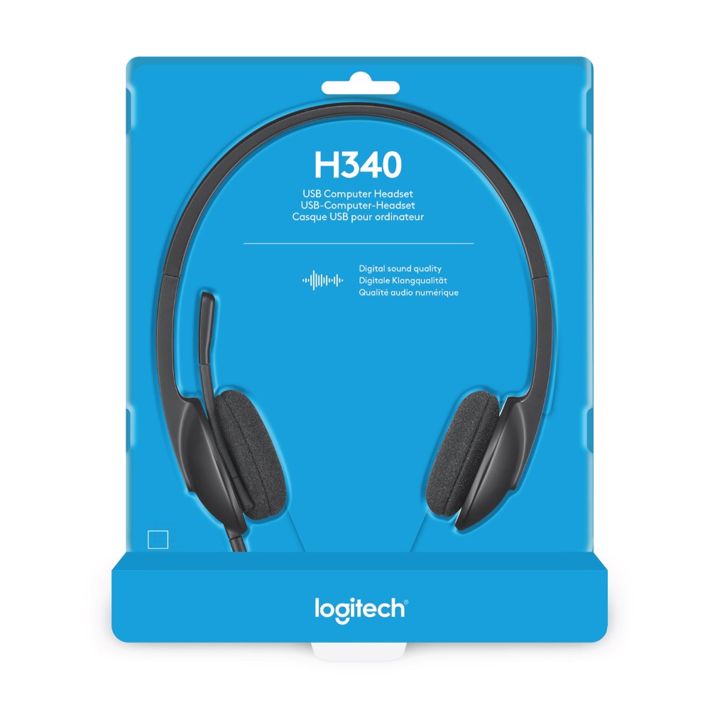 Tai nghe có dây Logitech H340 - Mic giảm ồn, điều khiển trên dây, kết nối USB-A