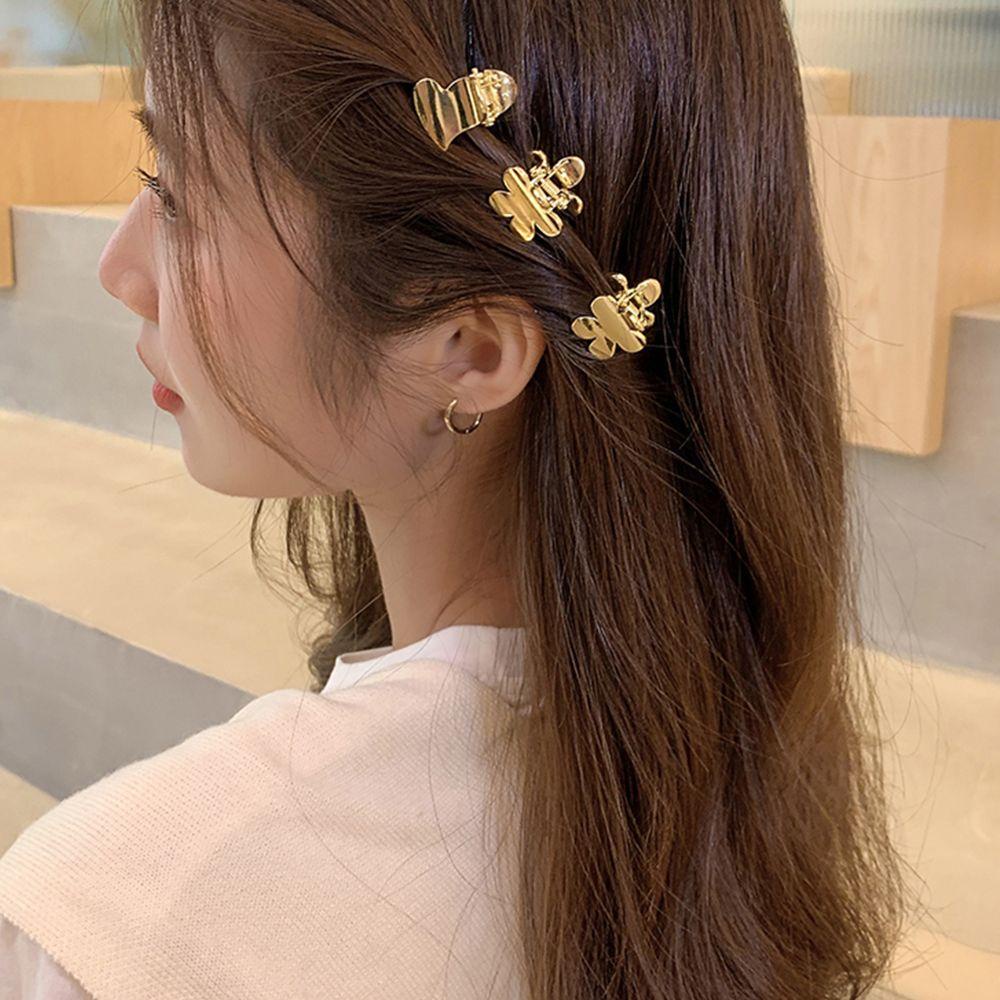 Kẹp Tóc Kim Loại Màu Trơn Họa Tiết Trái Tim / Hình Học Phong Cách Hàn Quốc Thời Trang Dành Cho Trẻ Em BACK2LIFE