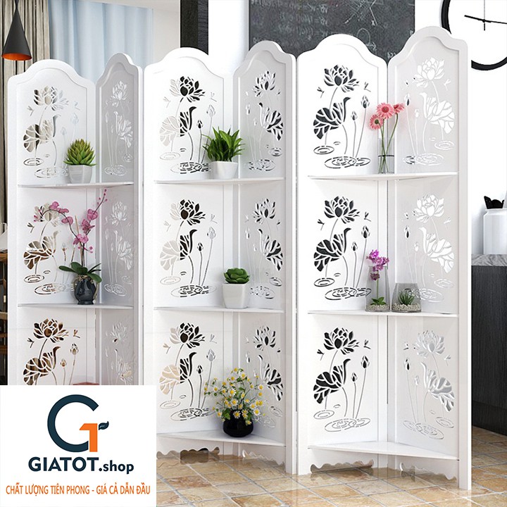 Bình phong vách ngăn hoa sen to dưới nước kèm kệ trưng bày GT478 (Bình phong hoa văn)/ 1 Tấm