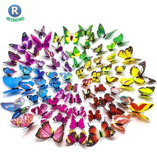 Bộ 12 con bướm 3D trang trí dán tường