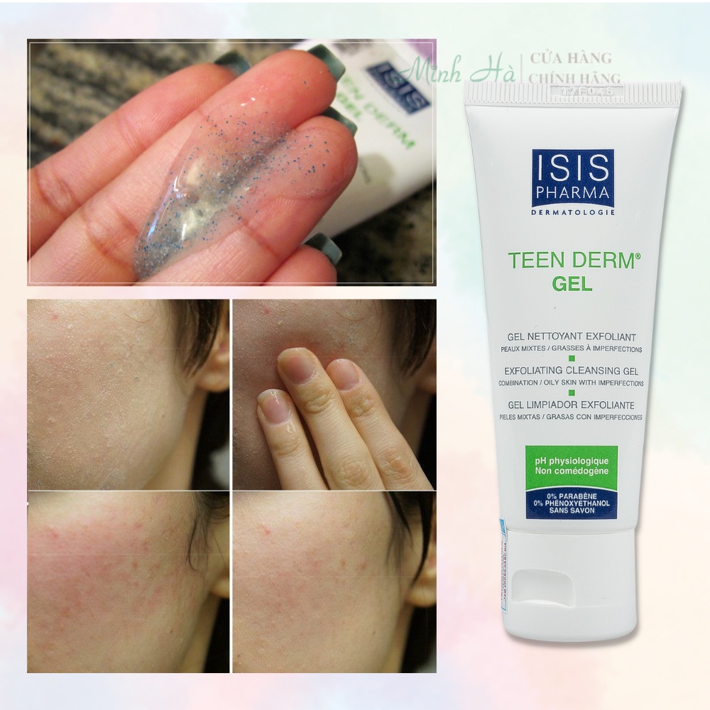 Sữa rửa mặt ISIS Pharma Teen Derm Gel 150ml, 40ml  giảm nhờn và giảm mụn