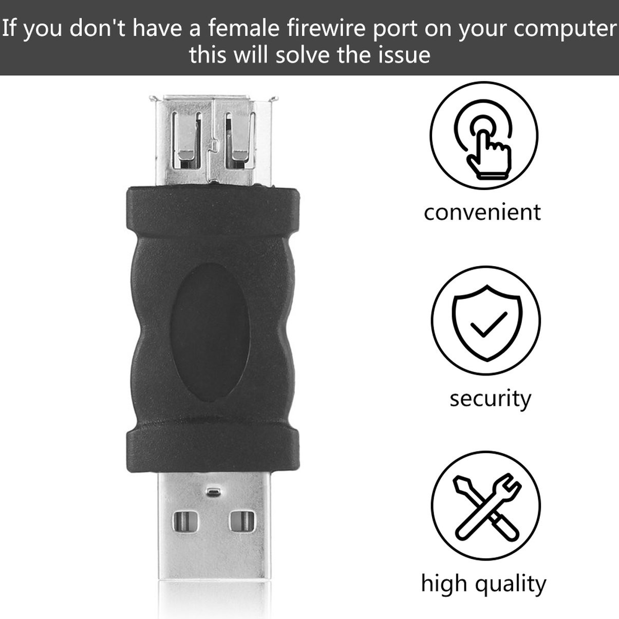 Adapter Chuyển Đổi Firewire Ieee 1394 6 Pin Female Sang Usb Type A Male