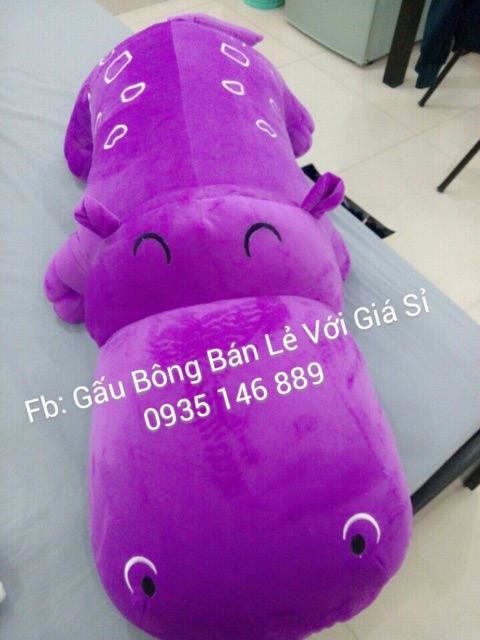 Gấu bông Hà mã Hippo khổ 1m3 dài 1m2