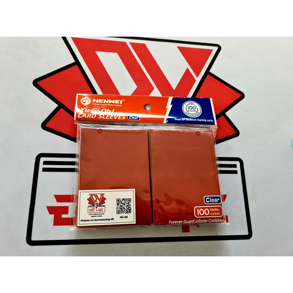 Túi Bọc thẻ bài Yugioh Chính Hãng Henwei 63mmx90mm - Đỏ 100 cái