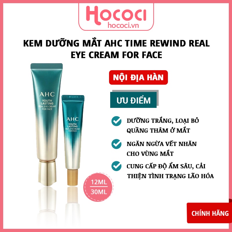 ✅[NỘI ĐỊA HÀN] Kem mắt AHC Youth Lasting Real Eye Cream For Face 12ML/30ML