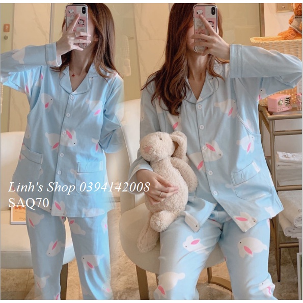 Bộ Bầu Dài Tay Sau Sinh Ở cữ Vạch Cho Bé Bú-SAQ70